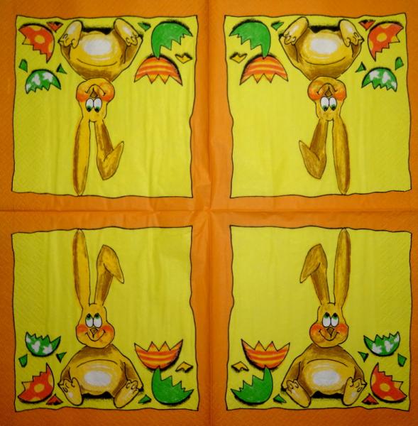 184 Hasen: unnatürlich - 3-lagig - 35x35 cm